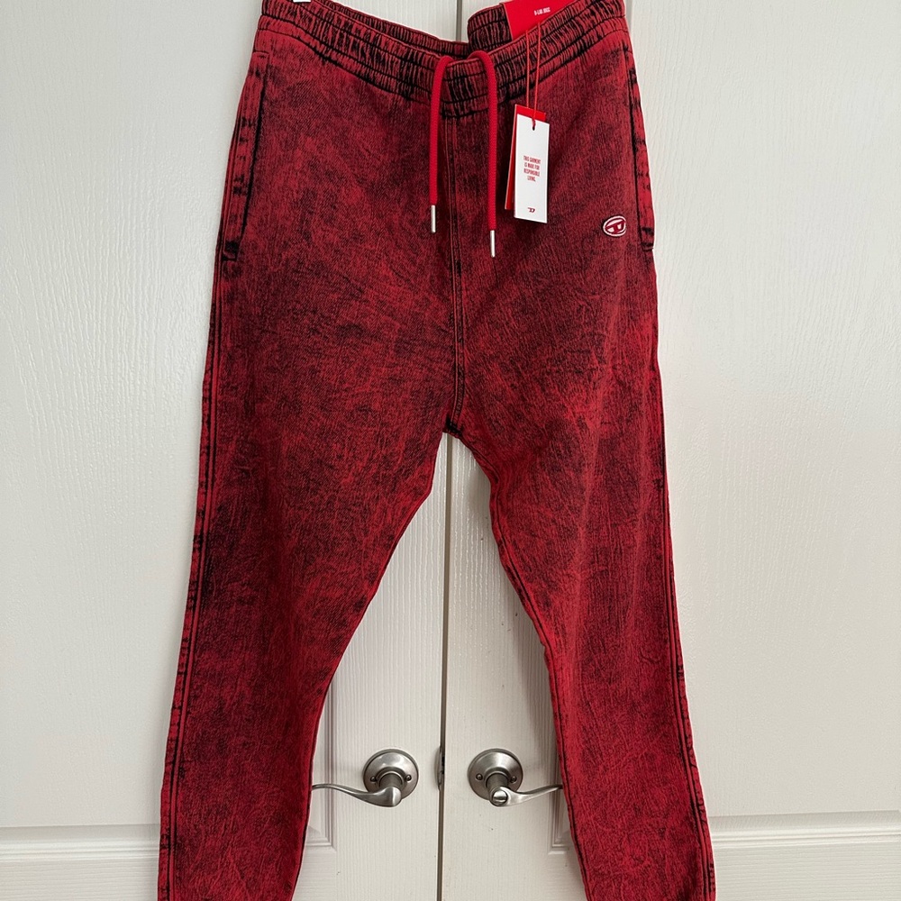 Mens Diesel Joggers - Red